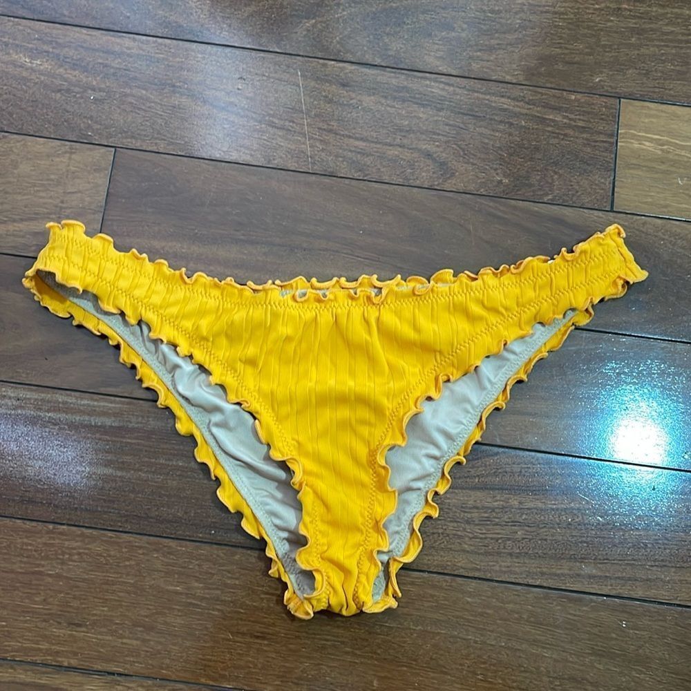 Women's Yellow Ruffle Bikini Bottom